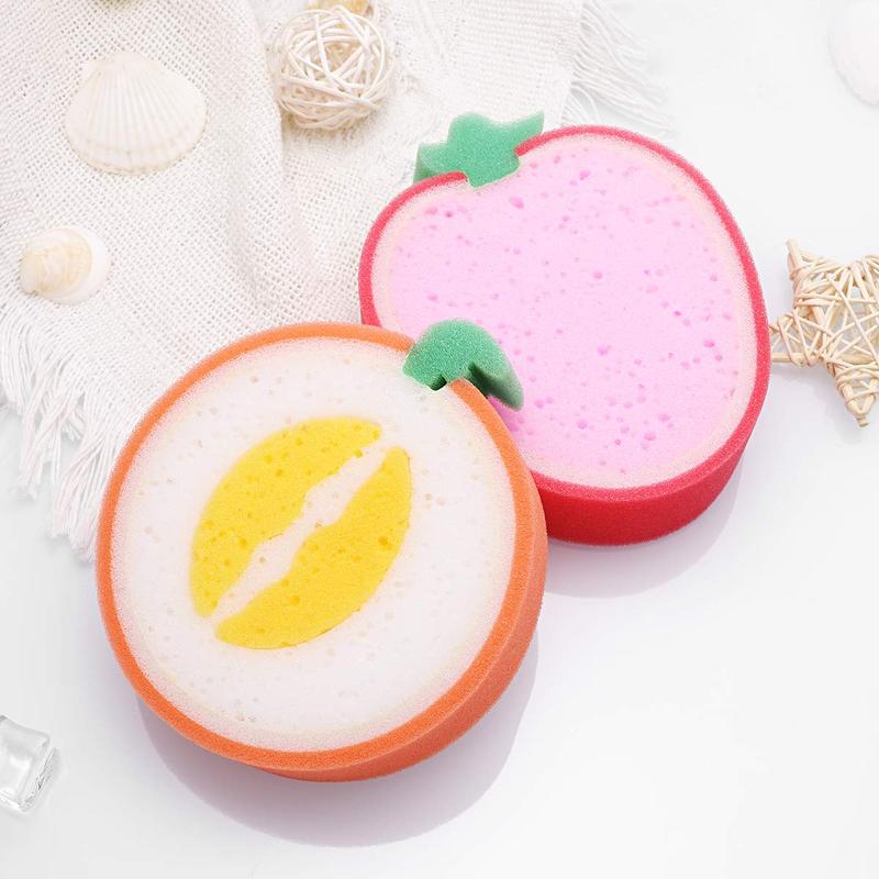 Fruit Shaped Dish Sponge, 4 Counts Cute Fruit Design Cleaning Sponge, Kitchen Cleaning Tool for Home Dormitory Dining Room Picnic