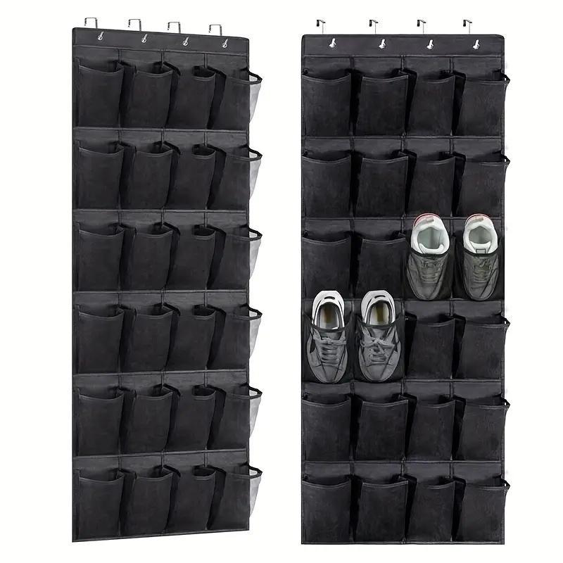 Over The Door Hanging Shoe Storage Bag, 1 Count 24 Large Mesh Pocket Hanging Shoe Organizer, Perfect for Closet Storage and Organization