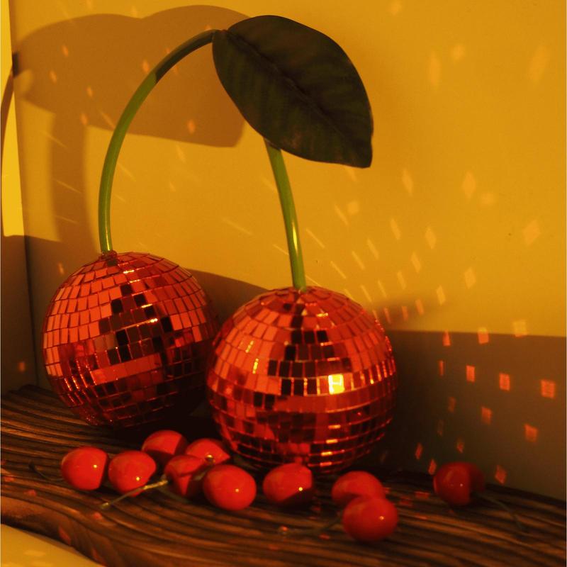 Cherry Shaped Disco Ball, 1 Count Hanging Ball Decor Ornaments, Wall Hanging Decor for Birthday Wedding Festival Home Party