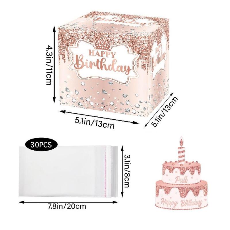 Money Box & Money Bag  & Card Set, 1 Set Surprise Money Box with Clear Cash Bag, Party Favors Gift for Lovers Family Friends