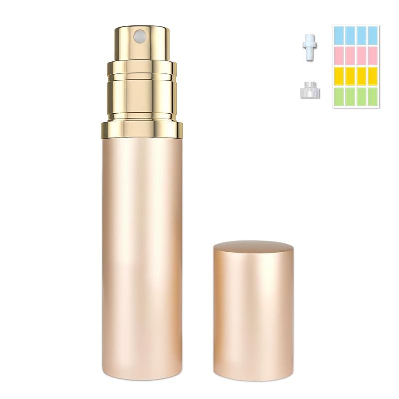 Perfume Travel Refillable Bottle Portable Atomizer Spray Bottle Fragrance Scent Pump Fill from Bottom Mini Pocket Size 5ml for Traveling and Outing (Rose gold)