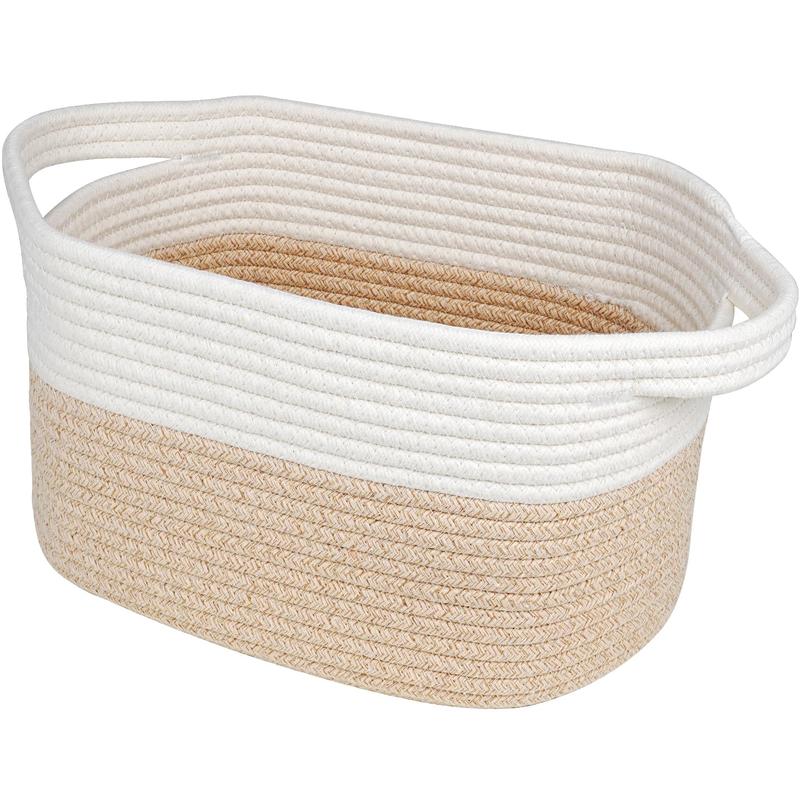 Rope Baskets: Storage Baskets for Organizing - Woven Baskets for Clothes, Towels, Books and Toys Cotton Decorative