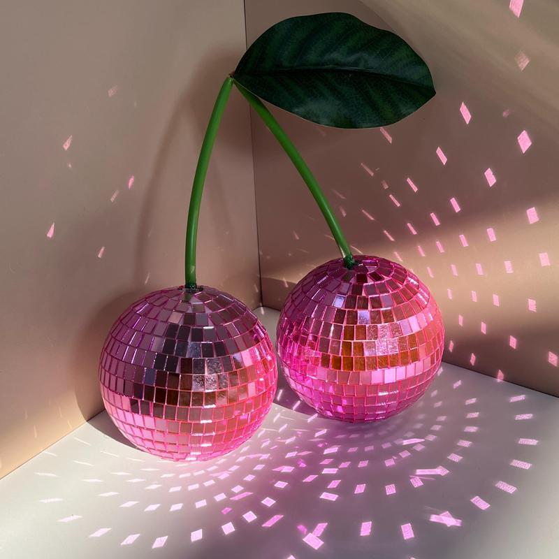 Cherry Shaped Disco Ball, 1 Count Hanging Ball Decor Ornaments, Wall Hanging Decor for Birthday Wedding Festival Home Party