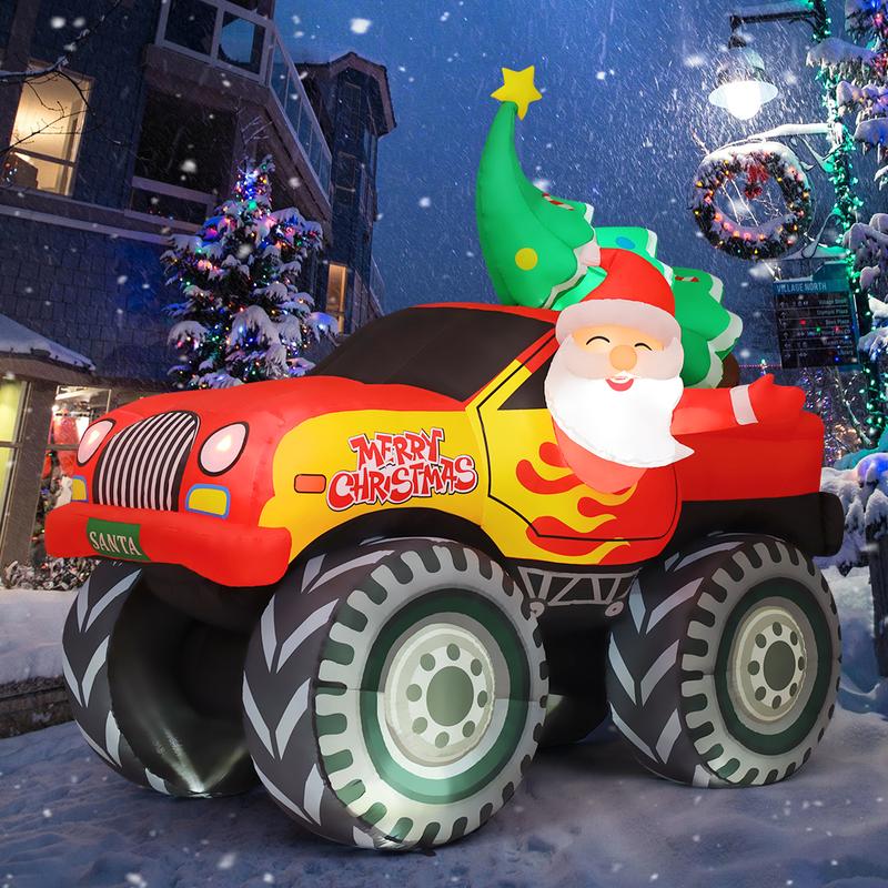 Christmas Truck 7.5 FT Outdoor Inflatables Christmas Decoration with LEDs and Gifts for Yard, Lawn, Garden Decorations