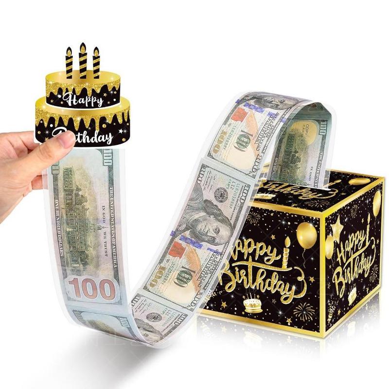 Money Box & Money Bag  & Card Set, 1 Set Surprise Money Box with Clear Cash Bag, Party Favors Gift for Lovers Family Friends