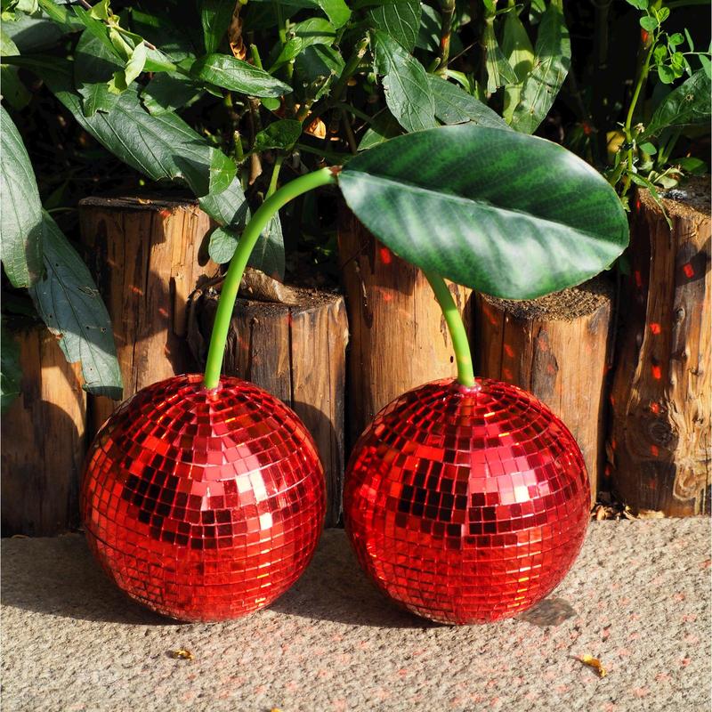 Cherry Shaped Disco Ball, 1 Count Hanging Ball Decor Ornaments, Wall Hanging Decor for Birthday Wedding Festival Home Party