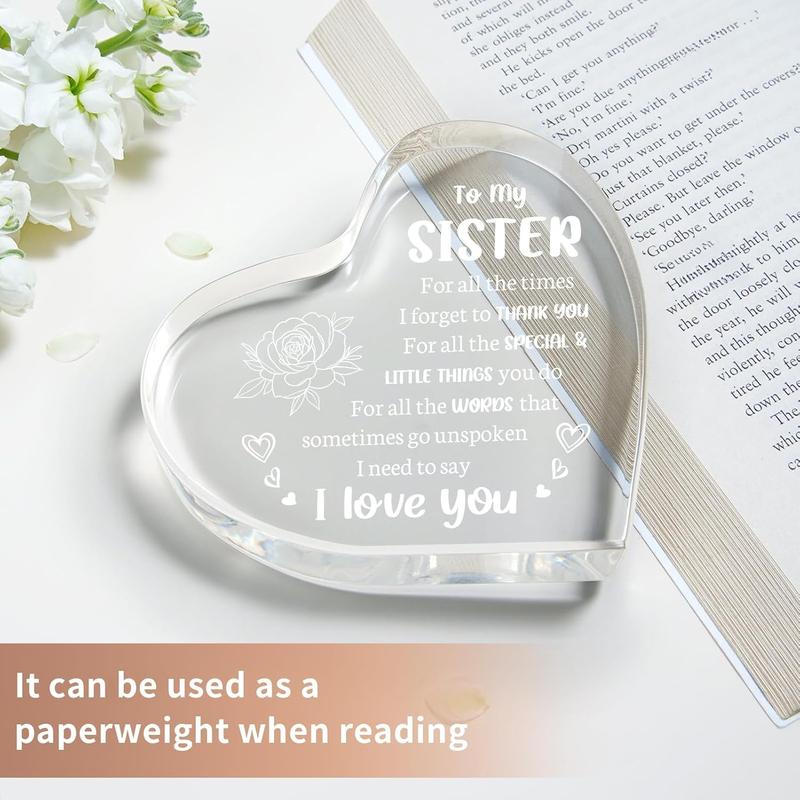 Christmas for Sister, Sister Gifts from Sister - 3.9x3.9 Inch  Keepsake - Birthday Gifts for Sister,  Gifts for Sister from Brother