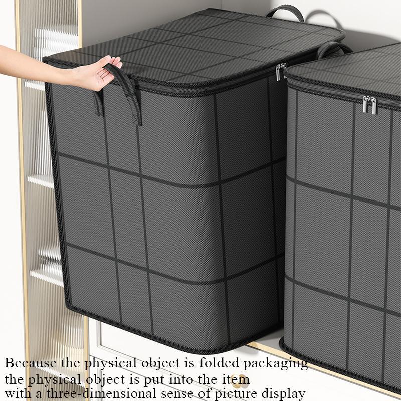 Large Capacity Clothes Storage Bag, Foldable Clothes Storage Bag with Handle, Dustproof Storage Organizer for Closet, Dormitory, Bedroom, Living Room