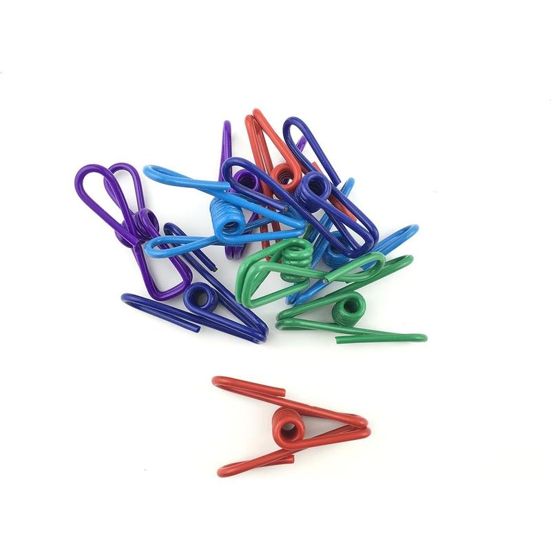 30 count 2 Inch 10 Different Random Colors Chip Clips, PVC Coating High Elasticity Strength Clothes Pins, Food Clips and Bag Clips Hangers Organiser