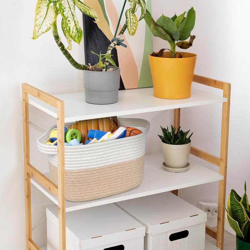 Rope Baskets: Storage Baskets for Organizing - Woven Baskets for Clothes, Towels, Books and Toys Cotton Decorative