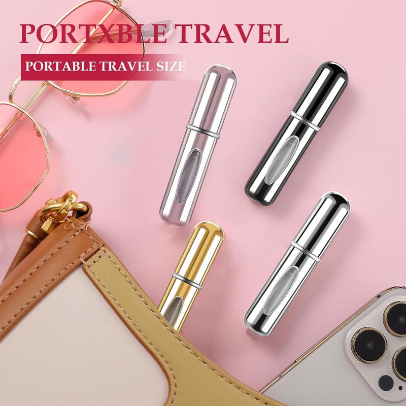 4 count Travel Perfume Bottle Refillable, 5ml Portable Travel Perfume Atomizer Refillable Travel Size Perfume Bottle Atomizer Sprayer for Perfume Travel Accessories for Women Mens