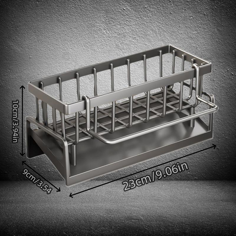 Multifunctional Kitchen Sink Drain Rack Set, Includes Sponge Holder with Towel Bar, Carbon Steel Organizer, Mini Sauce Dish Drying Rack, and Countertop Storage for Brush and Soap, Ideal for Home, Back to School, and Summer Gifts