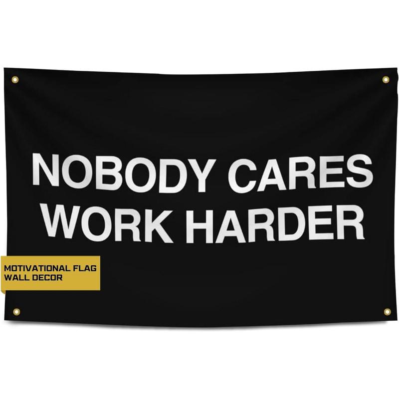 Nobody Cares Work Harder Motivational Gym Banner - Inspire Your Workout with this Banner - Perfect Fitness Wall Decor for Gym, Dorm - Stay Motivated with Cool Motivation Art - 3x5 Feet