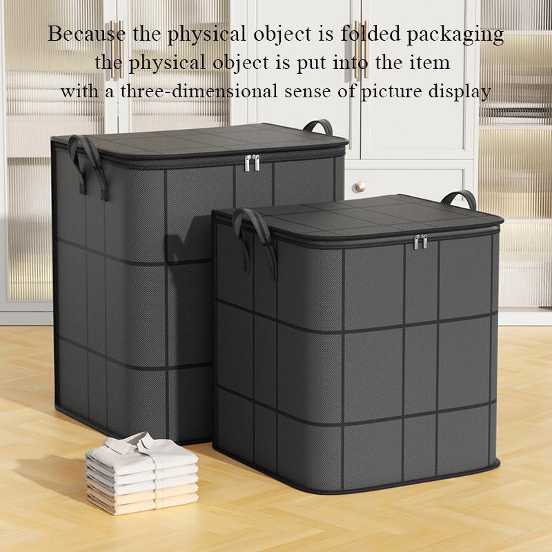 Large Capacity Clothes Storage Bag, Foldable Clothes Storage Bag with Handle, Dustproof Storage Organizer for Closet, Dormitory, Bedroom, Living Room