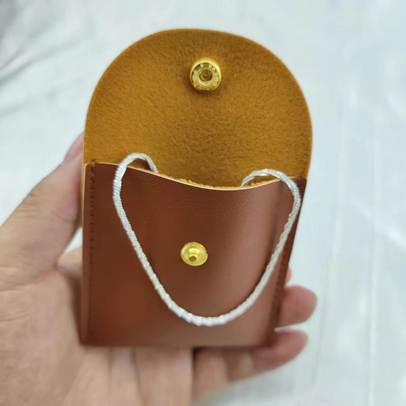 Jewelry Storage Bag, 1 Count PU Leather Jewelry Bag, Soft Leather Necklace Earring Rings Storage Bag, Home Organizer for Jewelry