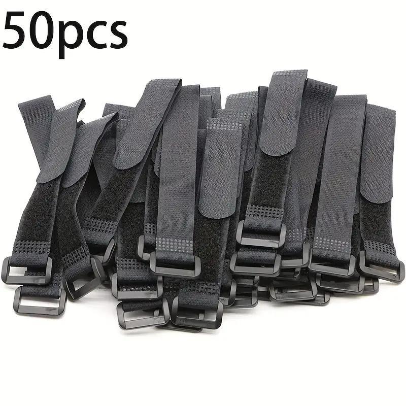 Reusable Fastening Cable Straps, 50pcs Hook & Loop Cable Tie Down Straps, Multipurpose Cable Management Ties for Home Office