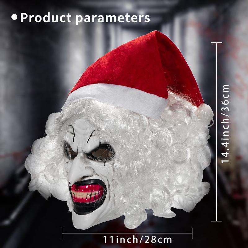 Creepy Party  Terrifier Christmas Clown  Mask - Scary Novelty for Parties and Trick-or-Treating - Skincare Accessories