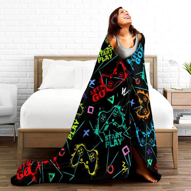 Gaming Blanket Soft Flannel Gamer Throw Blankets Video Games Merch Boys Girls Adults Gifts Home Decor for Sofa Travel 50