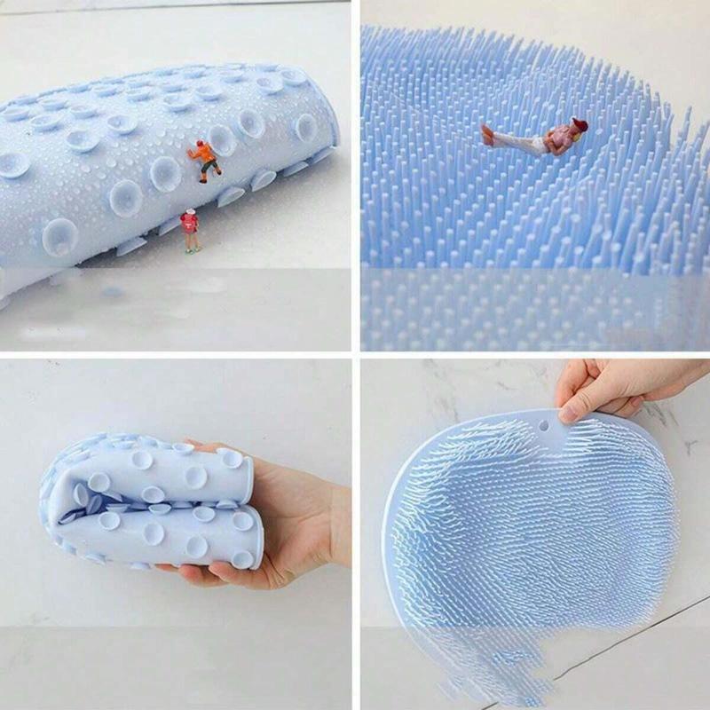 Foot Scrubbing Mat, 2 Counts Multi-functional Bath Brush, Bathroom Supplies for Massager and Anti-slip Suction Cup Foot Mat