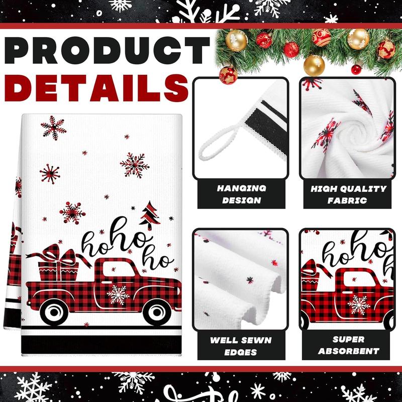 6 Christmas Kitchen Towels Sweet Themed Decorative Snowman Tea Towel Dish Towel Decor for Home Dish and Hand Drying, 6 Styles