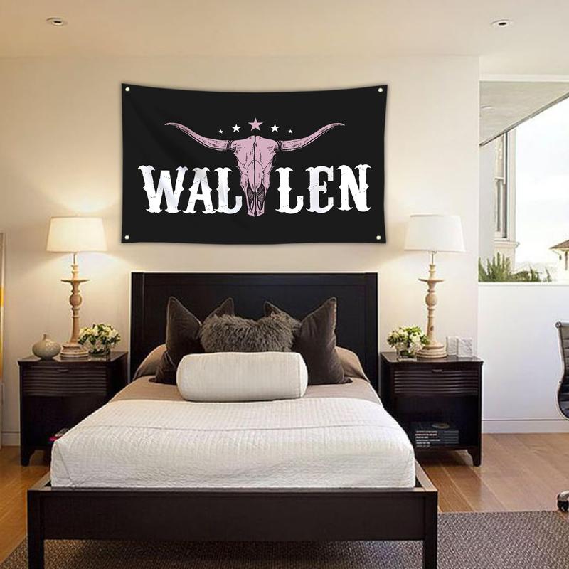 Wallen Flag 3x5FT Western Pink Bull Skull Flag American Flag Funny Man Cave Wall Wallen Flag for Indoor Outdoor Bedroom College Dorm Wall Decor Pink Banner Tapestry Gifts