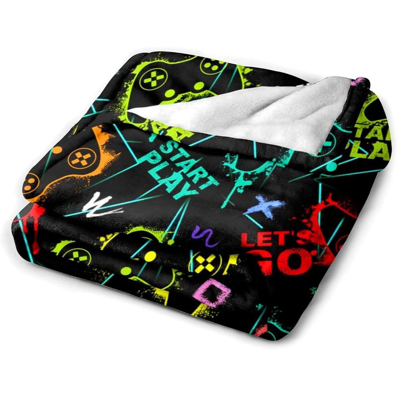 Gaming Blanket Soft Flannel Gamer Throw Blankets Video Games Merch Boys Girls Adults Gifts Home Decor for Sofa Travel 50