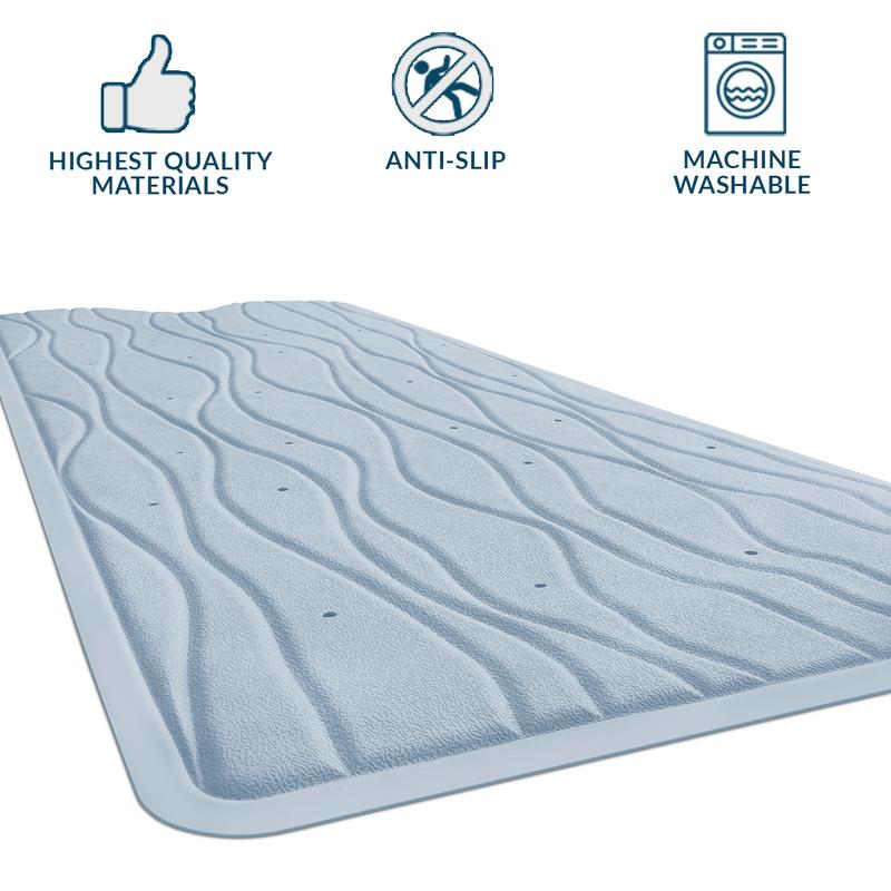 ComfiLife Anti Slip Natural Rubber Bathtub Shower Mat with Drainage Holes and Powerful Suction Cups 16