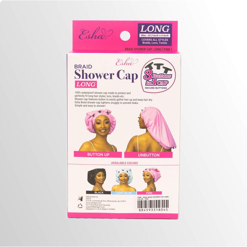 Esha Braid Shower Cap - Waterproof Hair Cover,   hair bath cap