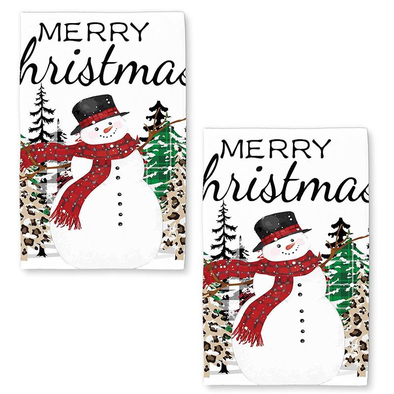 Christmas Snowman Kitchen Towels Set of 2 Dish Towels Kitchen Hand Towels Absorbent Dish Towels Quick Dry Microfiber Cloth Dish Towels,18 x 26inch