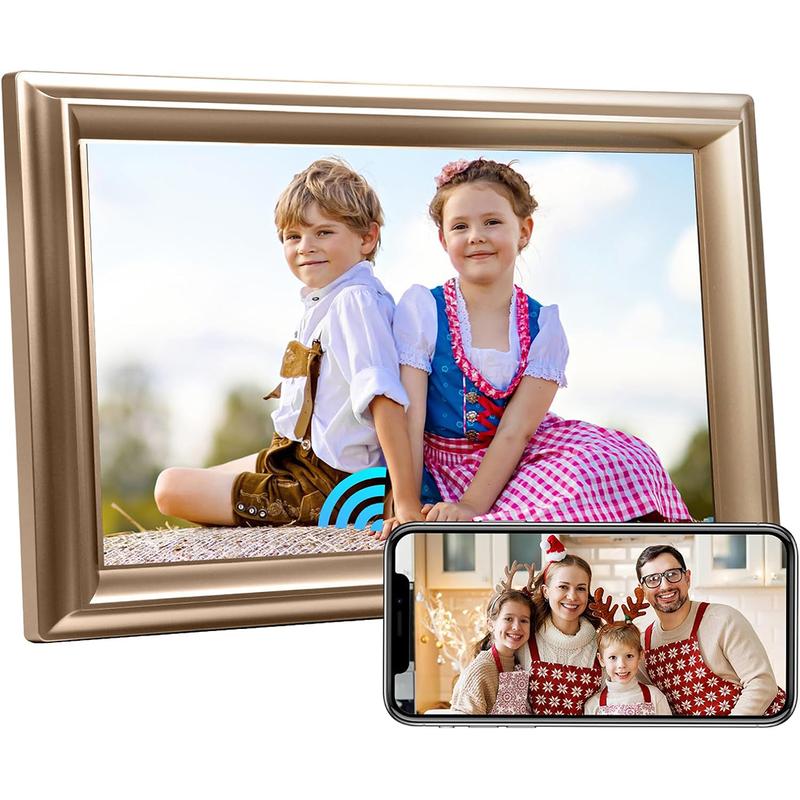 Thanksgiving & Christmas Gift WiFi Digital Picture Frame 10.1Inch IPS 1280x800HD Cloud Smart Digital Photo Frame,16GB Storage, Wall Mountable, Auto-Rotate, Share Photos via App, Send Photos from Anywhere