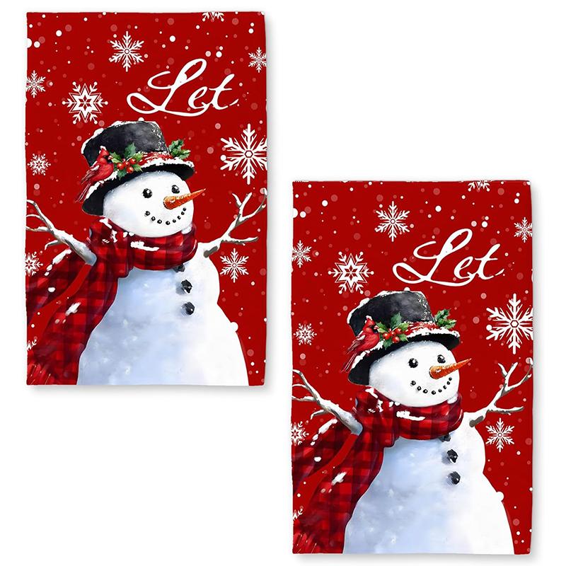 Christmas Snowman Kitchen Towels Set of 2 Dish Towels Kitchen Hand Towels Absorbent Dish Towels Quick Dry Microfiber Cloth Dish Towels,18 x 26inch