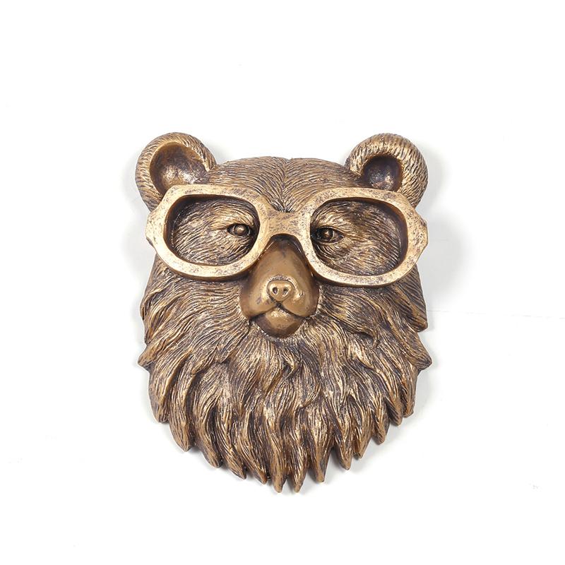 Decoration Resin animal,bear head wall hanging,shape,art,visiting gift,suitable for putting the kitchen,bedroom hanging ornaments Decor Hangable Resin Animal