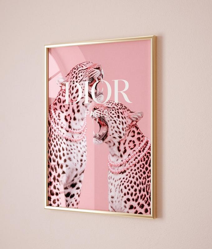 Pink Luxury Wall Art, Pink Leopard Print, Luxury Fashion Prints, Luxury Dorm Wall Art, Cheetah Print, Preppy Trendy Pink Wall Art