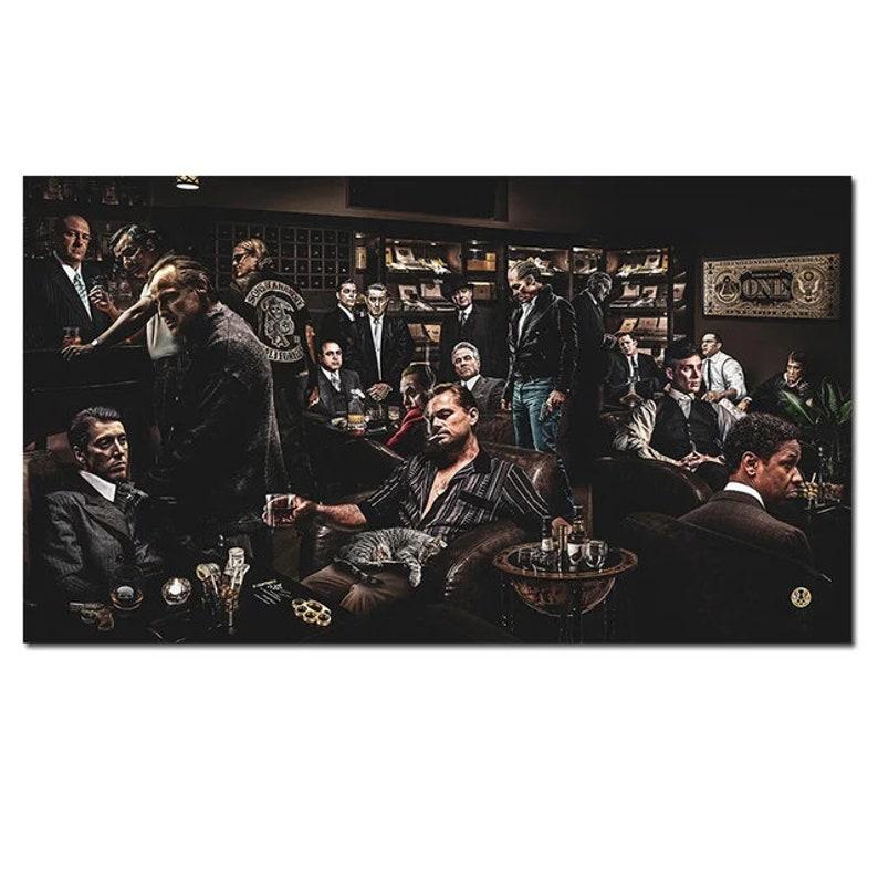 Movie Character The Wolf of Wall Street Godfather Gangster Party Money Power Luxury Art Poster Painting House