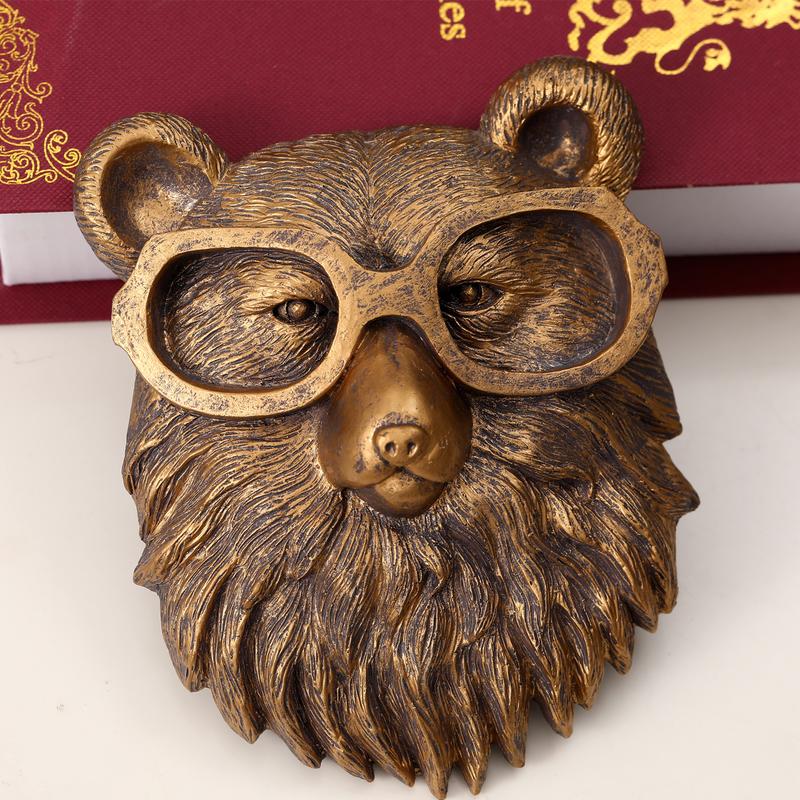 Decoration Resin animal,bear head wall hanging,shape,art,visiting gift,suitable for putting the kitchen,bedroom hanging ornaments Decor Hangable Resin Animal