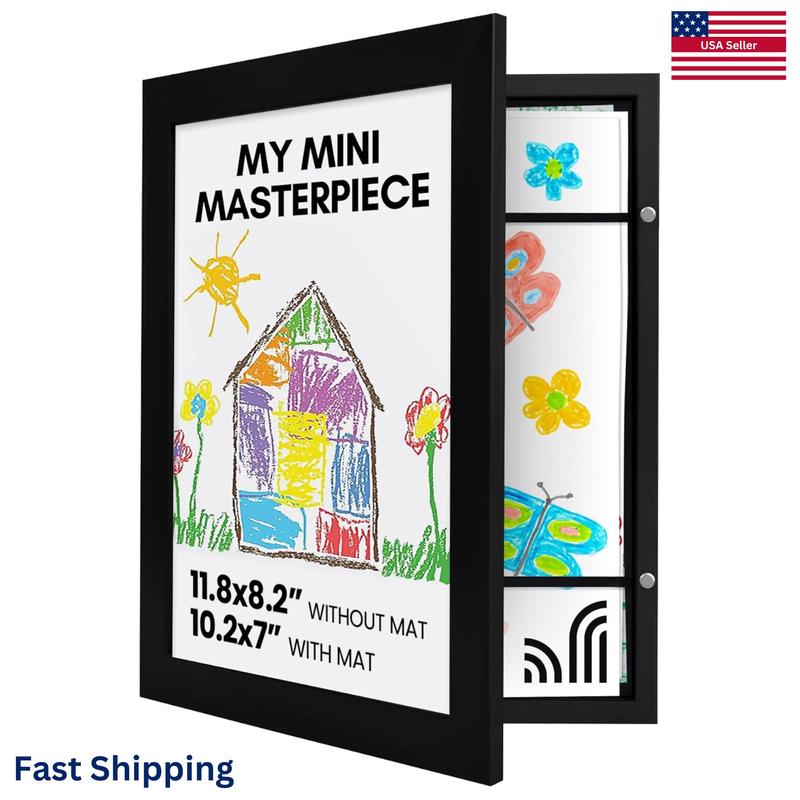 Kids Art Frame (13x10) - MDF Front Loading Picture Frame - My Mini Masterpiece - Holds 150-200 Artwork