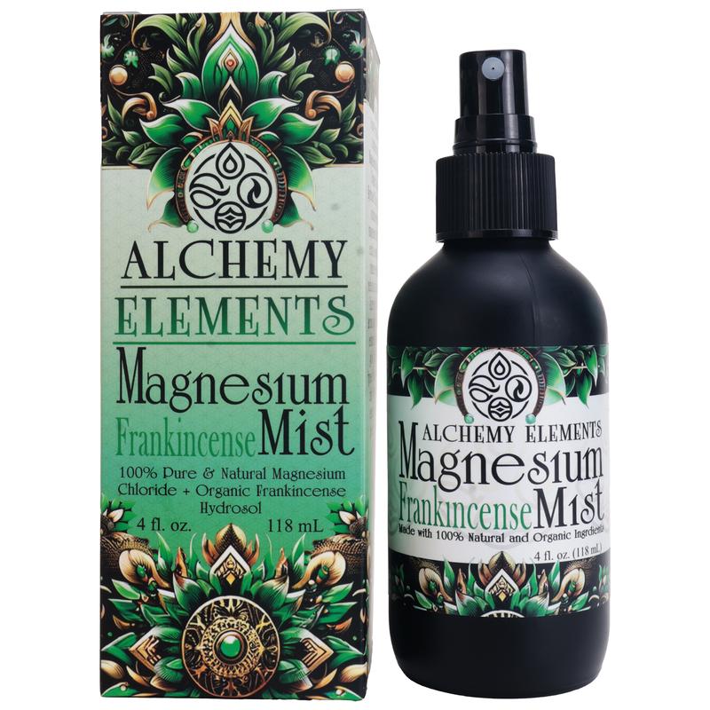 4oz. Magnesium Mist by Alchemy Elements, Pure, Natural. Organic frankincense and Lavender