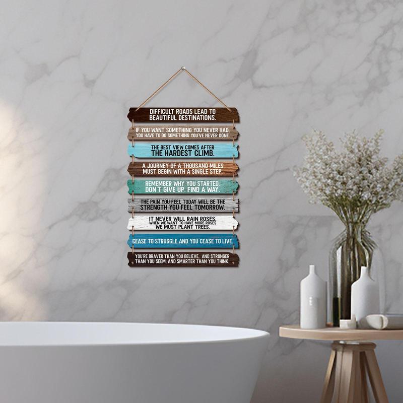 Wooden Office Rules Inspirational Themed Sign, 1 Count Rustic Motivational Quotes Wooden Sign Decoration, Wall Decor for Office