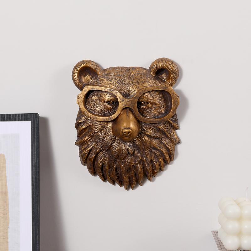 Decoration Resin animal,bear head wall hanging,shape,art,visiting gift,suitable for putting the kitchen,bedroom hanging ornaments Decor Hangable Resin Animal