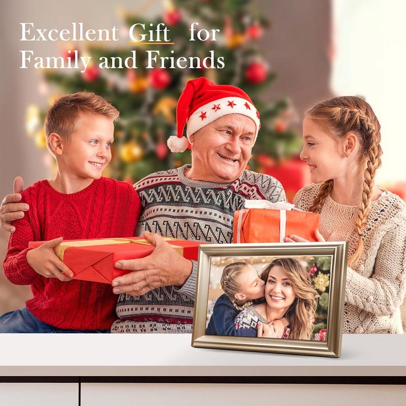 Thanksgiving & Christmas Gift WiFi Digital Picture Frame 10.1Inch IPS 1280x800HD Cloud Smart Digital Photo Frame,16GB Storage, Wall Mountable, Auto-Rotate, Share Photos via App, Send Photos from Anywhere