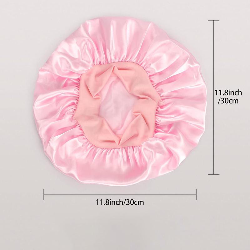 Satin Silk Bonnet for Sleeping, 3 Counts Satin Silk Hair Bonnets for Sleeping Women, Sleep Cap Hair Wrap for Curly Hair