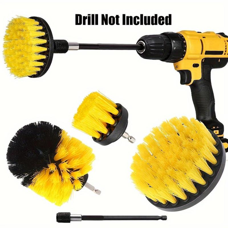 Car Cleaning Brush Head Set, Round Nylon Brush Head for Cleaning, Car Cleaning Accessories Compatible with Electric Drills, Car Washing & Maintenance Tool