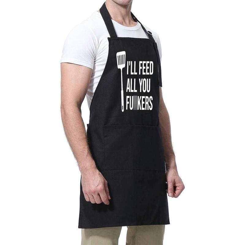 Funny Cooking Aprons for Men Women - Dad Gifts, Funny Gifts for Men Mom - Fathers Christmas, Birthday Gifts for Dad Step Dad Brother Boyfriend Husband - Cool BBQ Grilling Chef Apron for Men