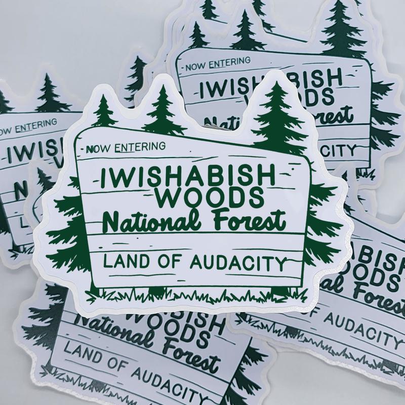 Wishabish Woods Sticker, 4 inch Funny Sticker