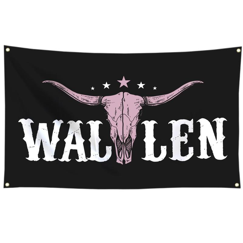 Wallen Flag 3x5FT Western Pink Bull Skull Flag American Flag Funny Man Cave Wall Wallen Flag for Indoor Outdoor Bedroom College Dorm Wall Decor Pink Banner Tapestry Gifts