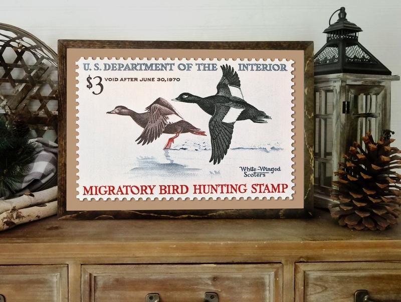 1969 Duck Stamp Poster, Duck Hunting Art, Vintage Wildlife Wall Decor For Rustic Cabin Or Office Gift Decoration