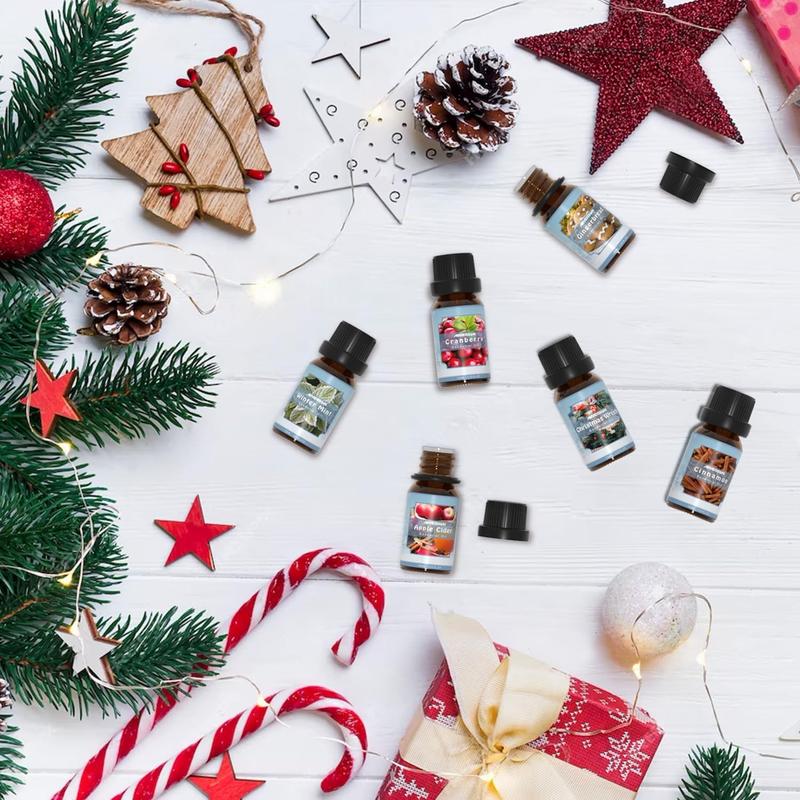 2024Winter Essential Oils Set, ARVIDSSON Holiday Fragrance Oil for Diffuser, Cinnamon, Christmas Wreath, Apple Cider, Gingerbread, Cranberry, Winter Mint Scented Oils for Home