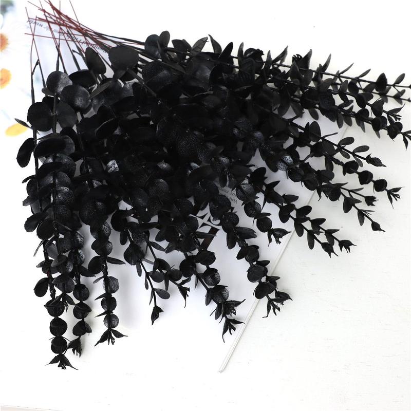 Artificial Plastic Eucalyptus Leaves Bunch Branch For Wedding & Home Decor, 24pcs bunch Fake Eucalyptus Leaves Bunch for Romantic Valentine's Day Bouquet Decor