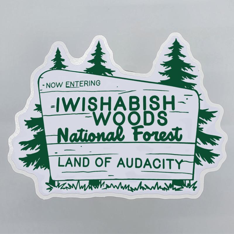 Wishabish Woods Sticker, 4 inch Funny Sticker