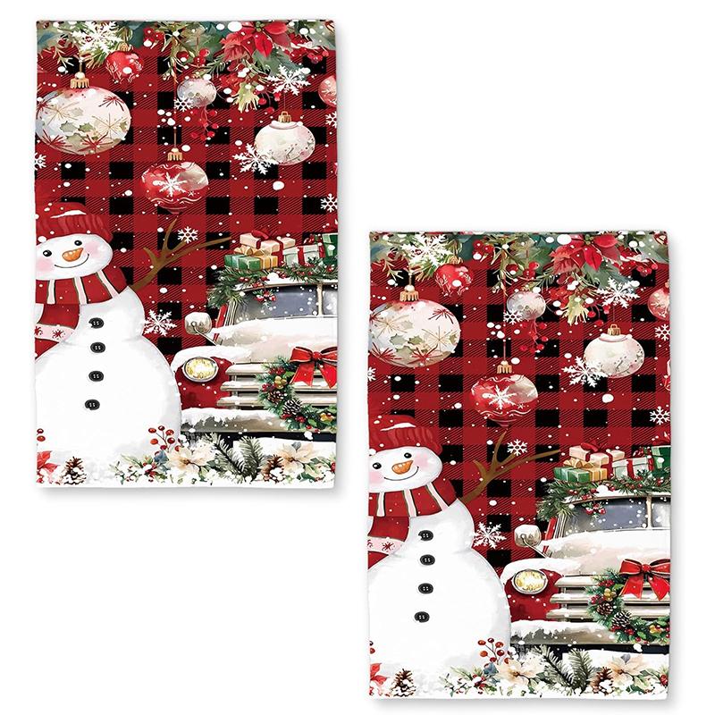 Christmas Snowman Kitchen Towels Set of 2 Dish Towels Kitchen Hand Towels Absorbent Dish Towels Quick Dry Microfiber Cloth Dish Towels,18 x 26inch